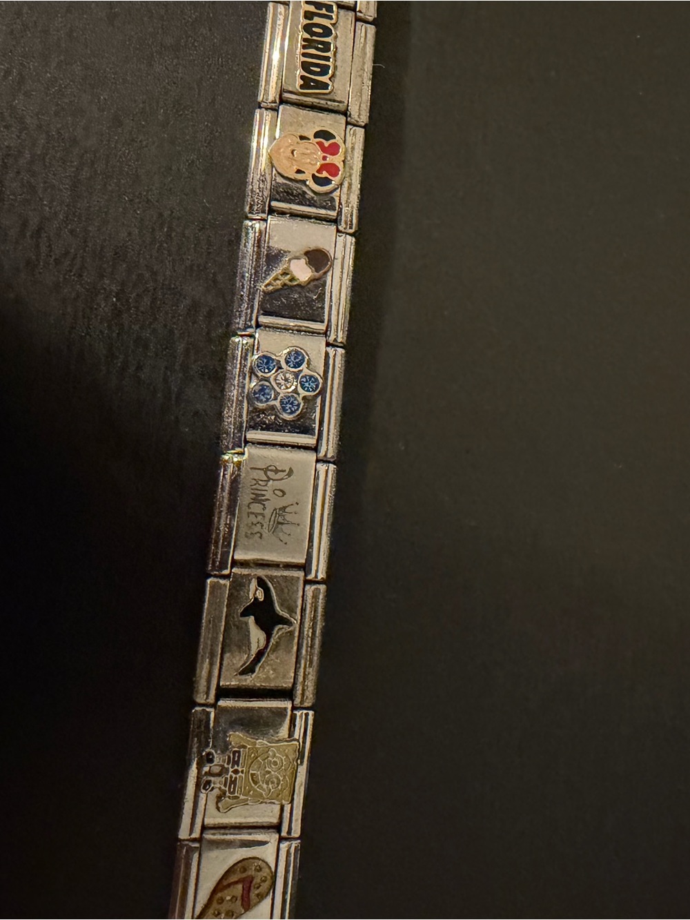 Silver-Tone Italian Link Charm Bracelet with Multicolor Accents - Picture 7 of 9